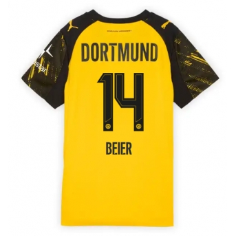 Billige Fotballdrakt Borussia Dortmund Maximilian Beier #14 Replika Hjemmedrakt Dame 2025-26 Kortermet